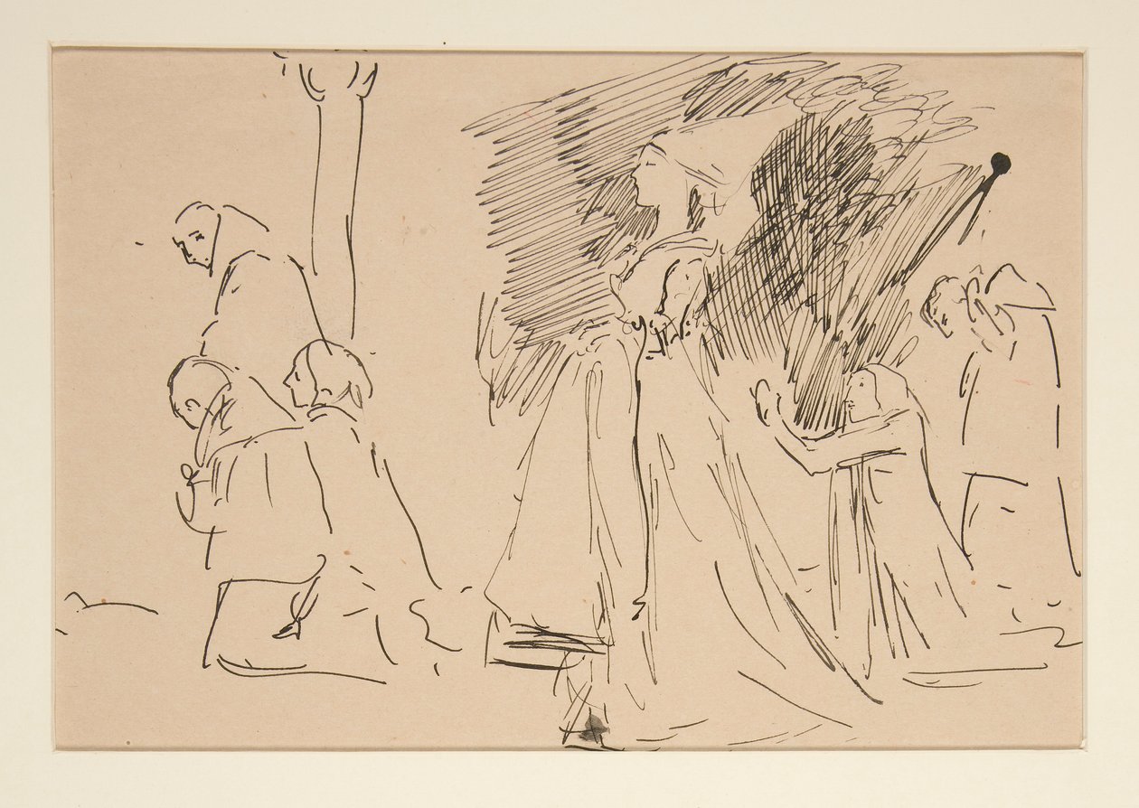Studie pro kněze a velkou dámu (akvarel) od Edwin Austin Abbey