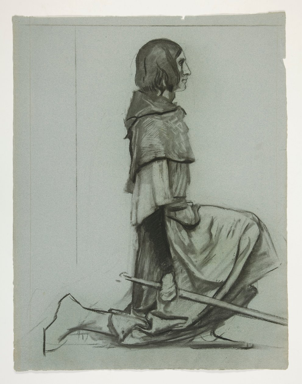Studie pro klíč k hradu, z The Quest of the Holy Grail (série patnácti obrazů pro Boston Public Library, dokončena v roce 1901) od Edwin Austin Abbey