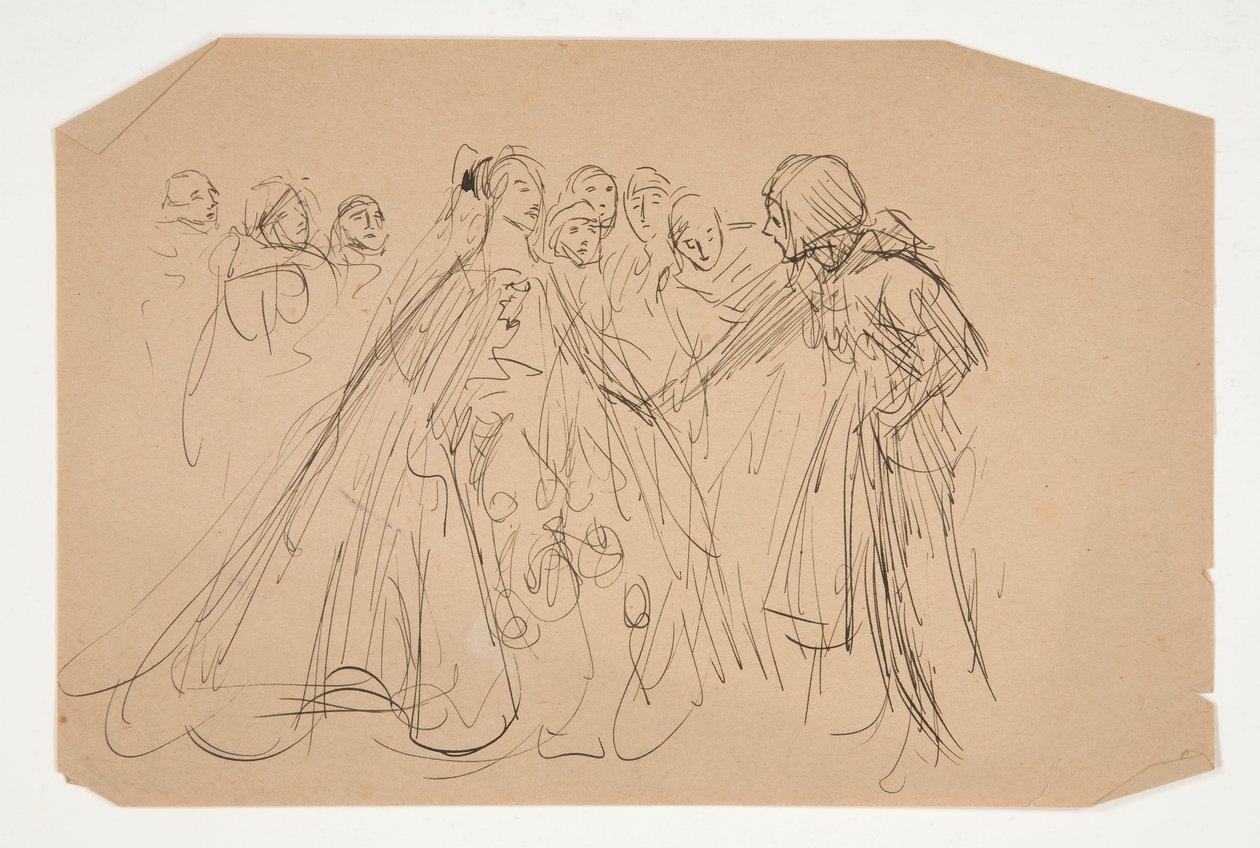 Studie pro The Quest of the Holy Grail (série patnácti obrazů pro Boston Public Library, dokončena v roce 1901) od Edwin Austin Abbey