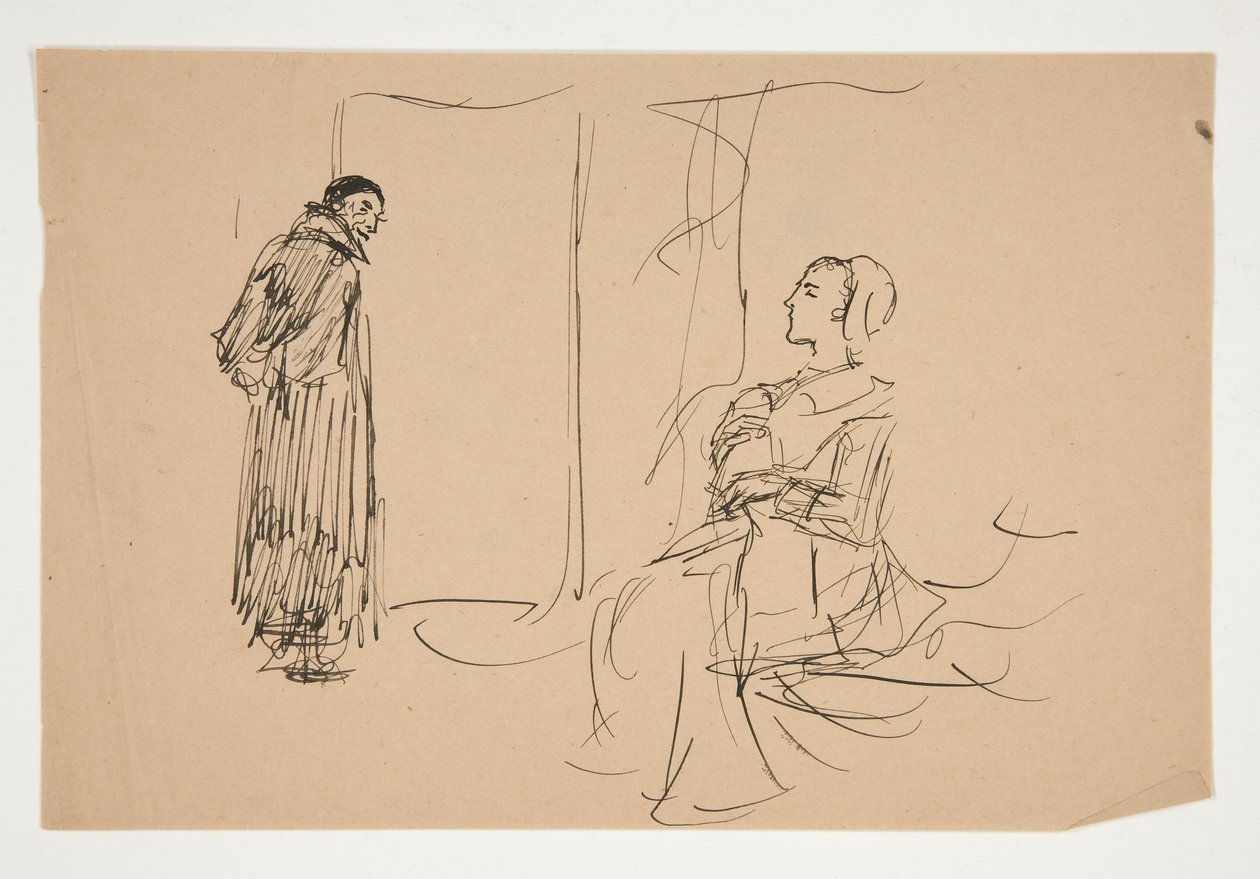Studie pro The Scarlet Letter (olejomalba) od Edwin Austin Abbey
