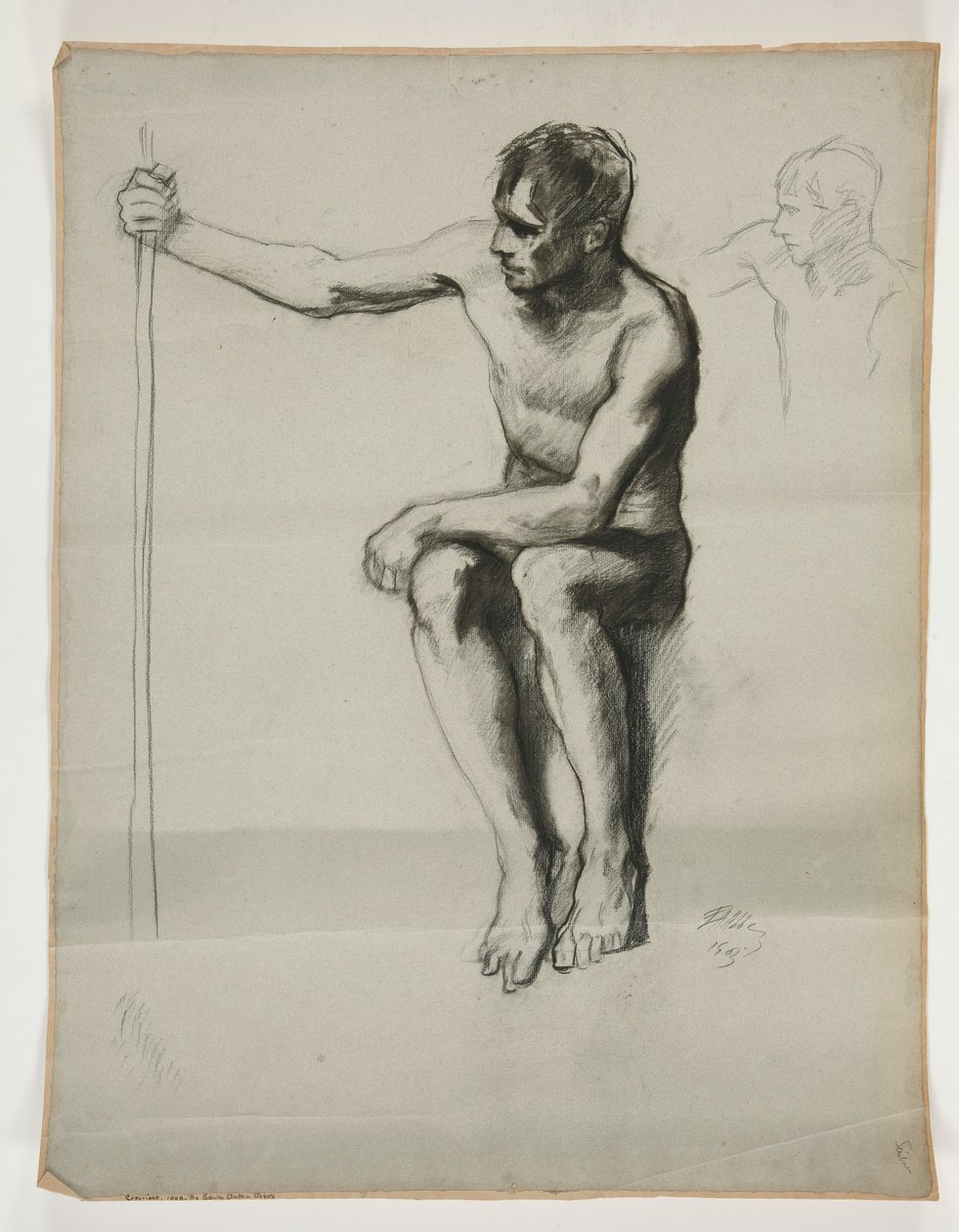Studie pro The Spirit of Vulcan, Genius of the Workers in Iron and Steel, Capitol Rotunda, Harrisburg, Pennsylvania od Edwin Austin Abbey