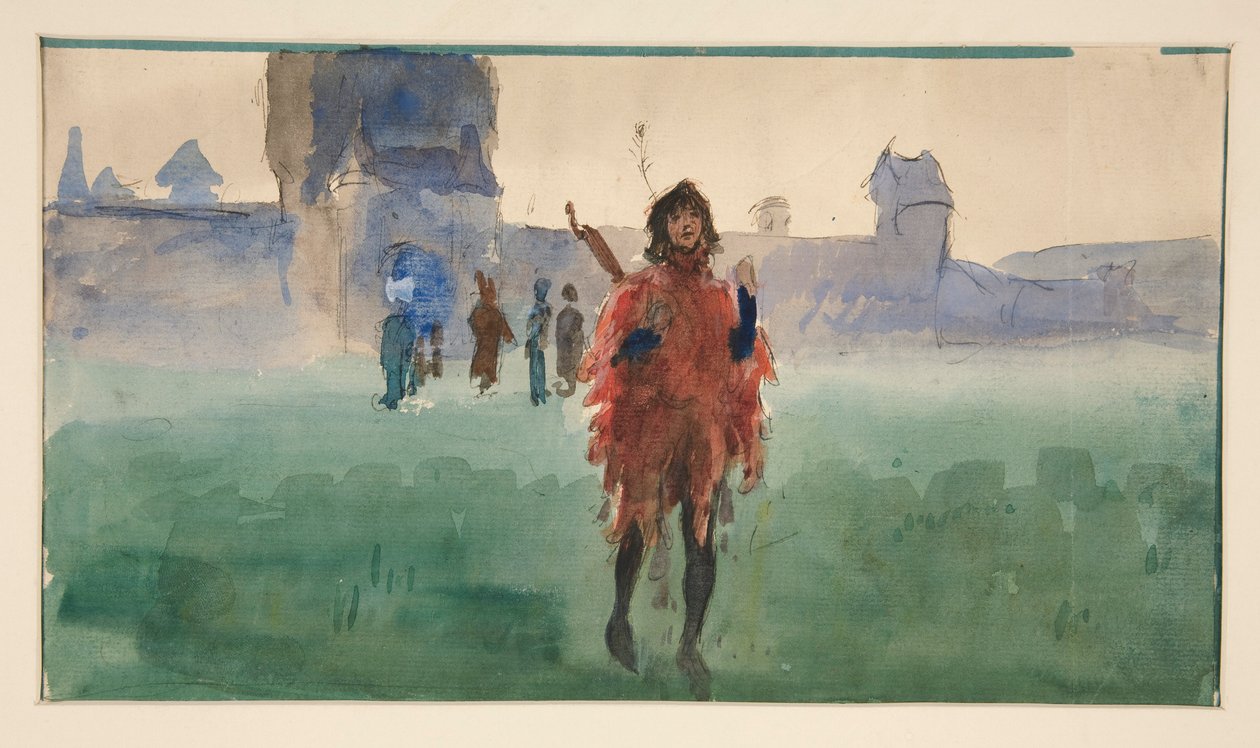 Study for Wandering Minstrel (olejomalba) od Edwin Austin Abbey