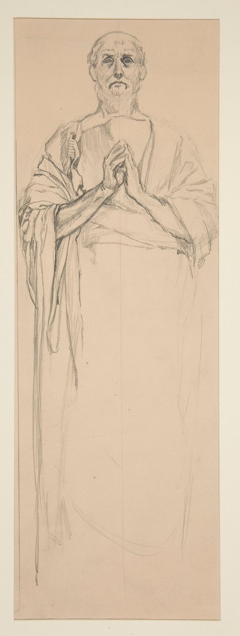 Studie pro okno z barevného skla zobrazující svatého Petra v Paříži od Edwin Austin Abbey