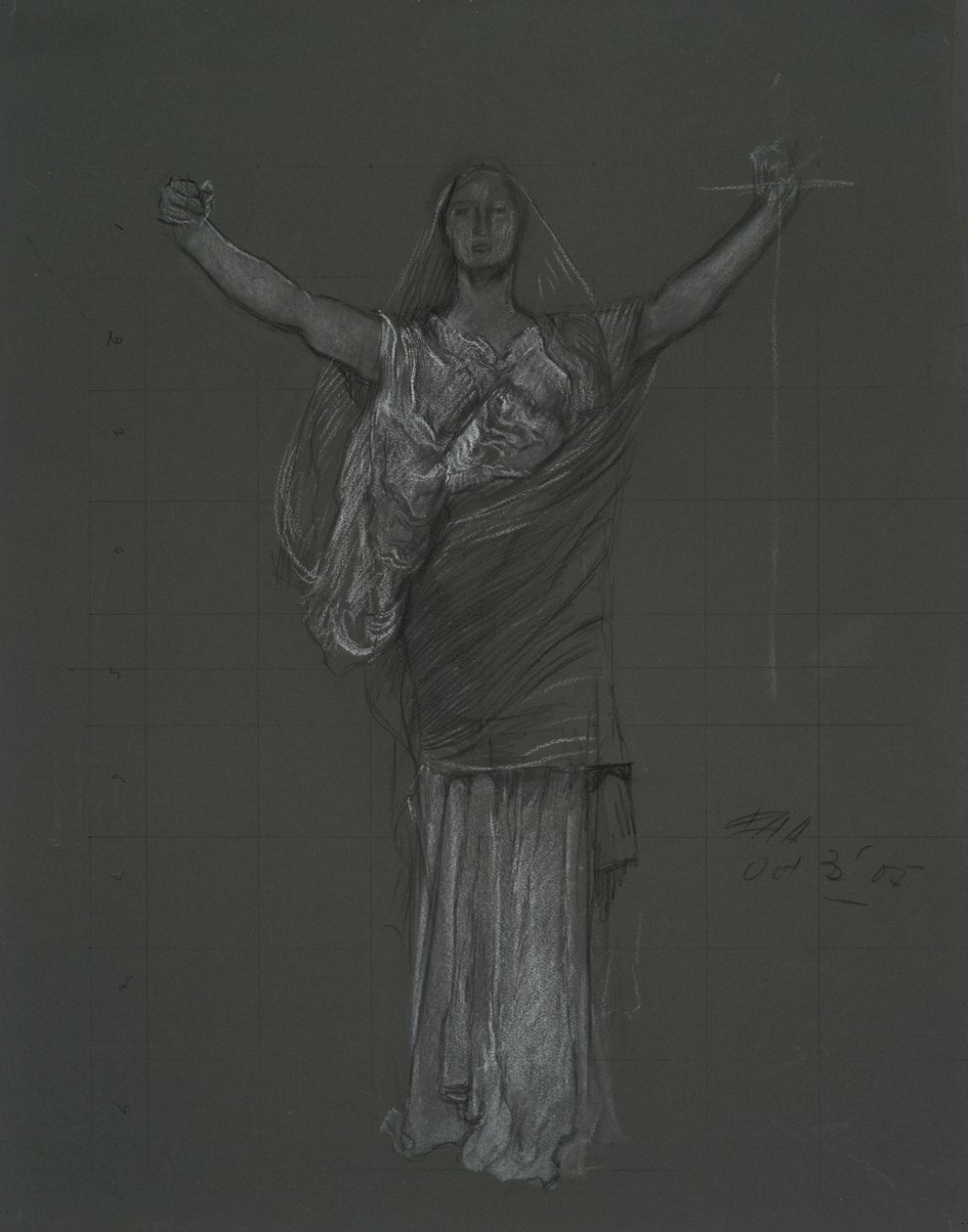 Studie pro alegorickou postavu zákona, rondel v rotundě budovy státního kapitolu v Pensylvánii, Harrisburg, 1902-1911 od Edwin Austin Abbey