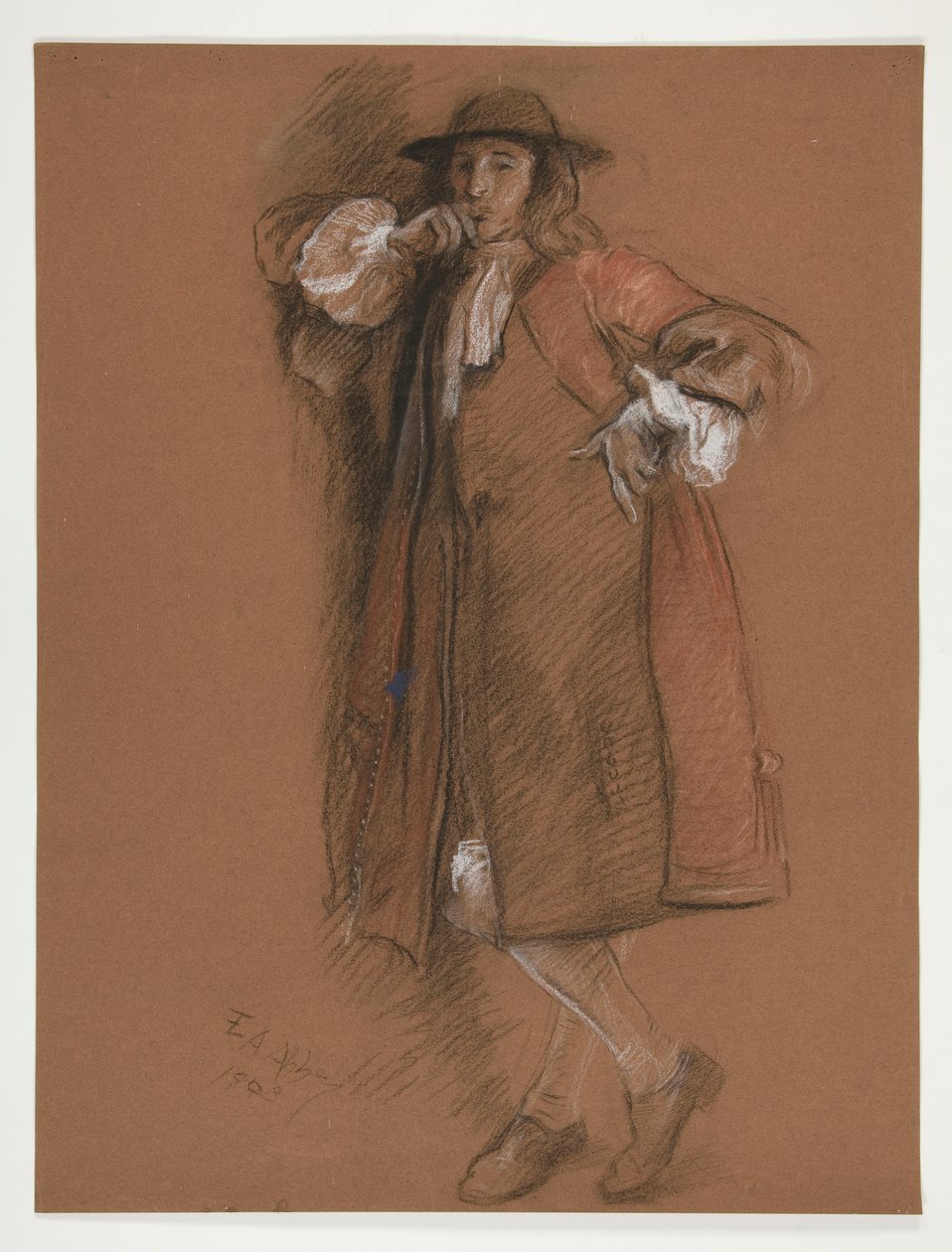 Studie pro postavu vlevo dovnitř od Edwin Austin Abbey
