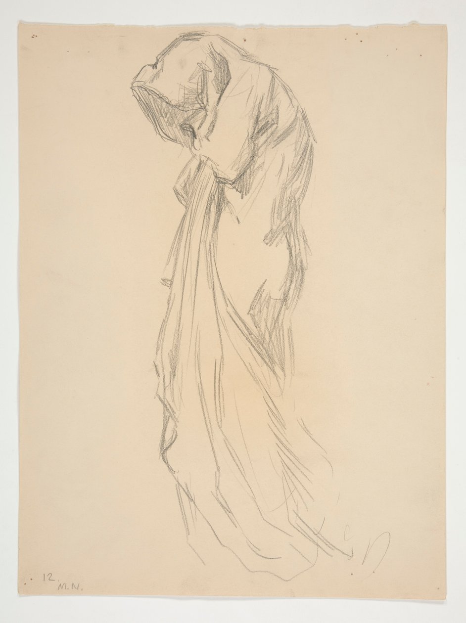 Studie pro postavu 12:00 v půlnoci od Edwin Austin Abbey