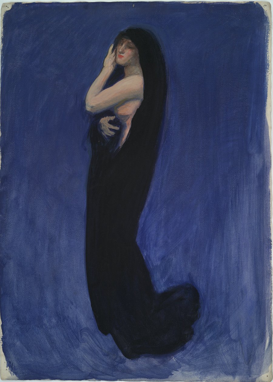 Studie pro postavu 4 hodiny ráno od Edwin Austin Abbey