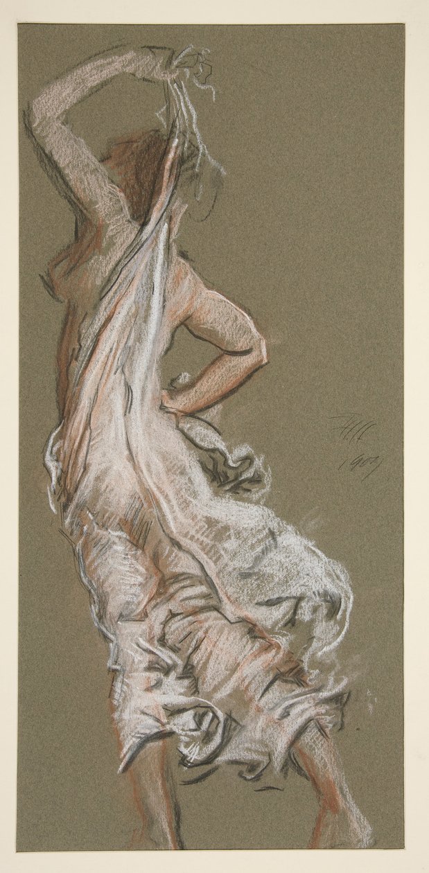 Studie pro postavu 17:00 in od Edwin Austin Abbey