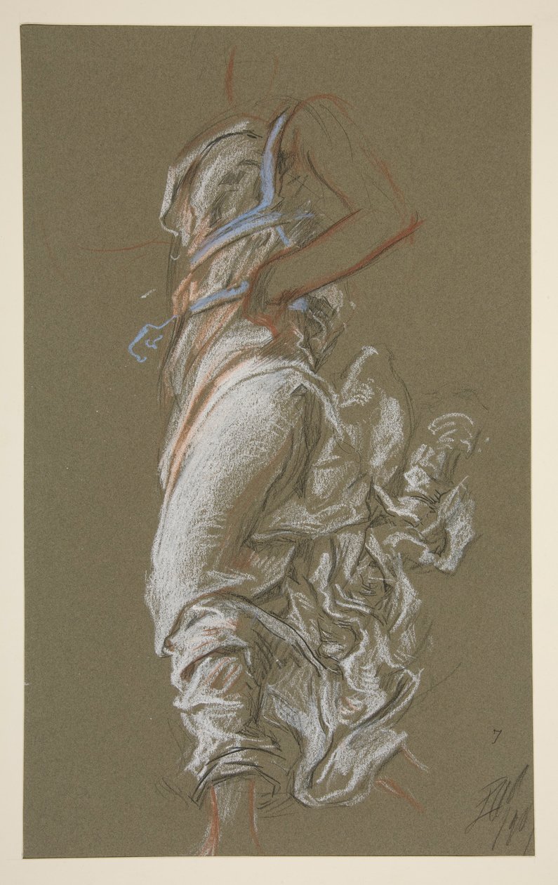Studie pro postavu 7 hodin ráno od Edwin Austin Abbey