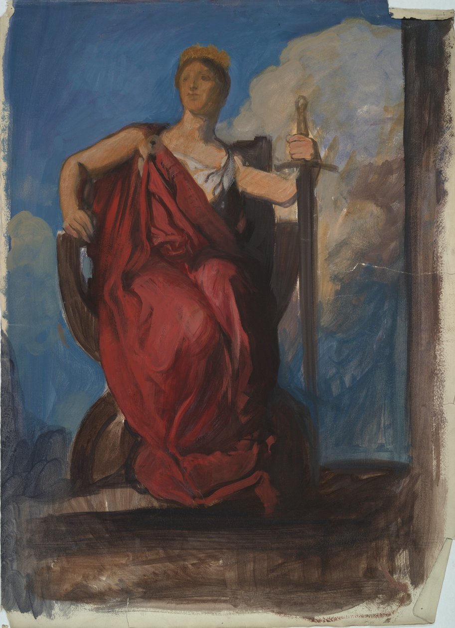 Studie pro postavu Génia z Pensylvánie v od Edwin Austin Abbey