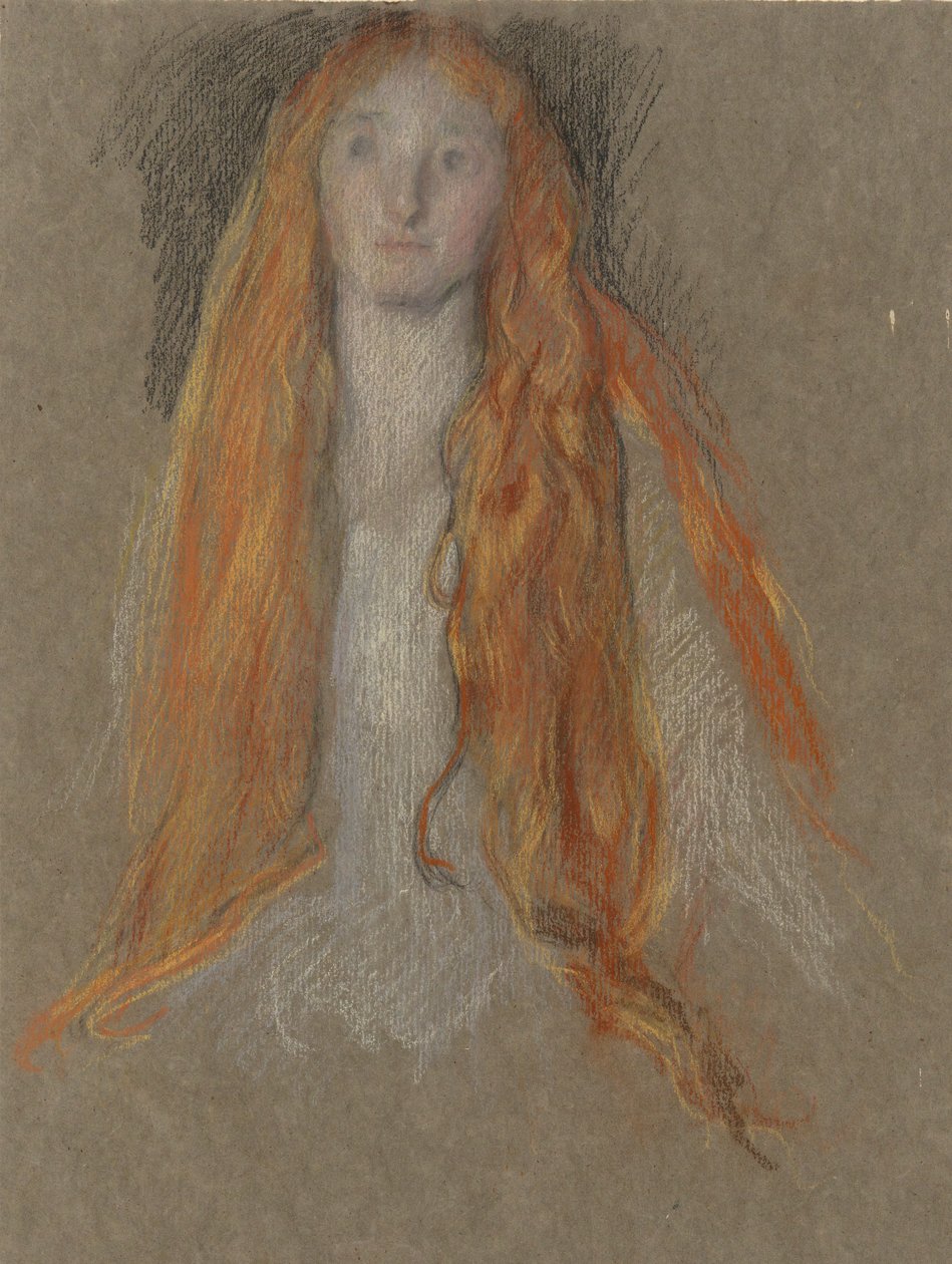 Studie pro hlavu Ofélie v The Play Scene v Hamletovi od Edwin Austin Abbey