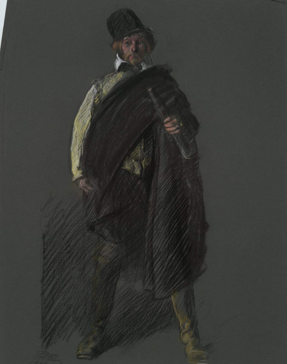 Studie k postavě kapitána Petera Minuita, v od Edwin Austin Abbey