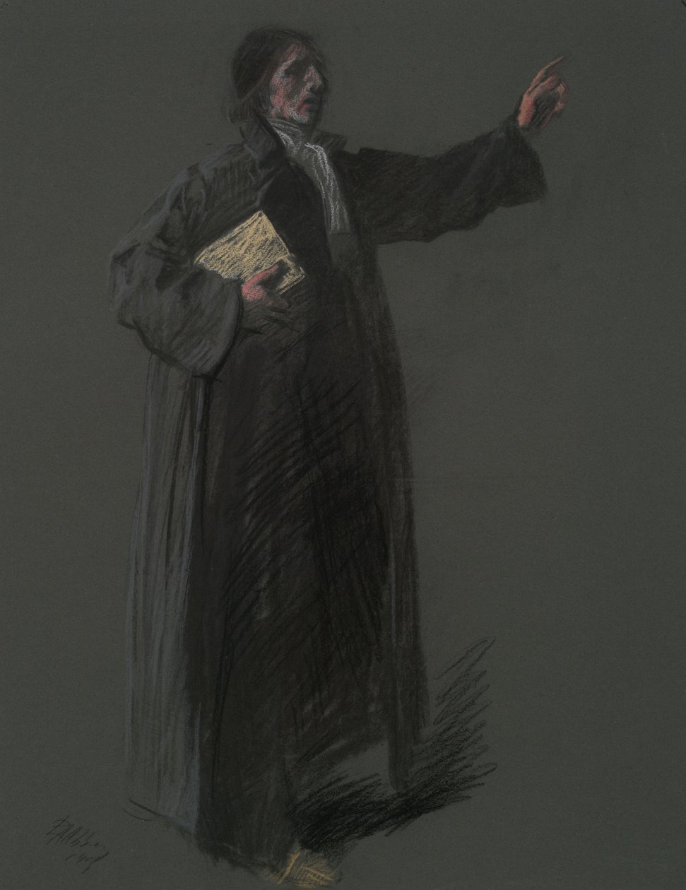 Studie k postavě Johanna Kelpia, in od Edwin Austin Abbey