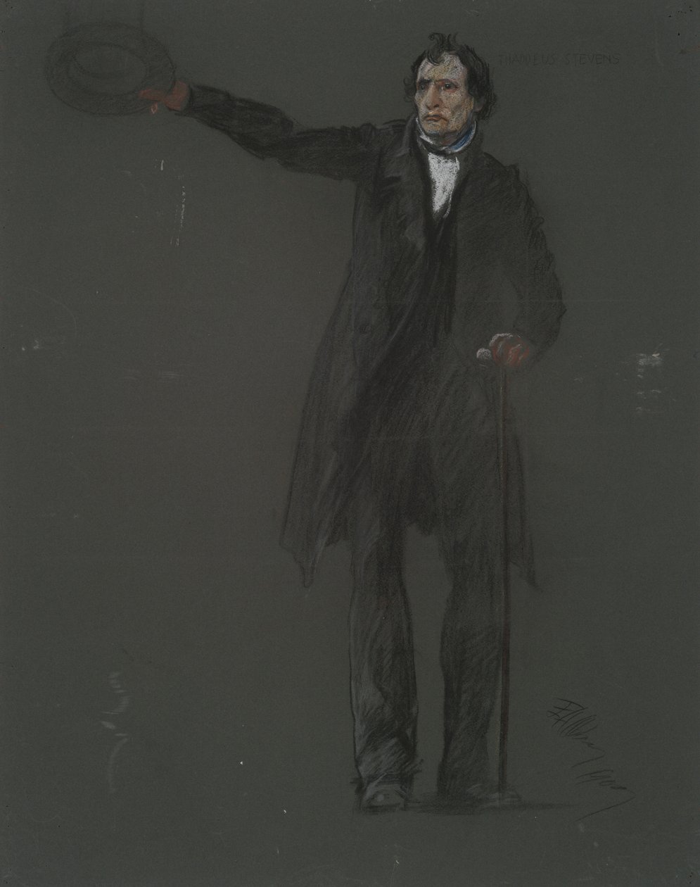 Studie k postavě Thaddeuse Stevense, v od Edwin Austin Abbey