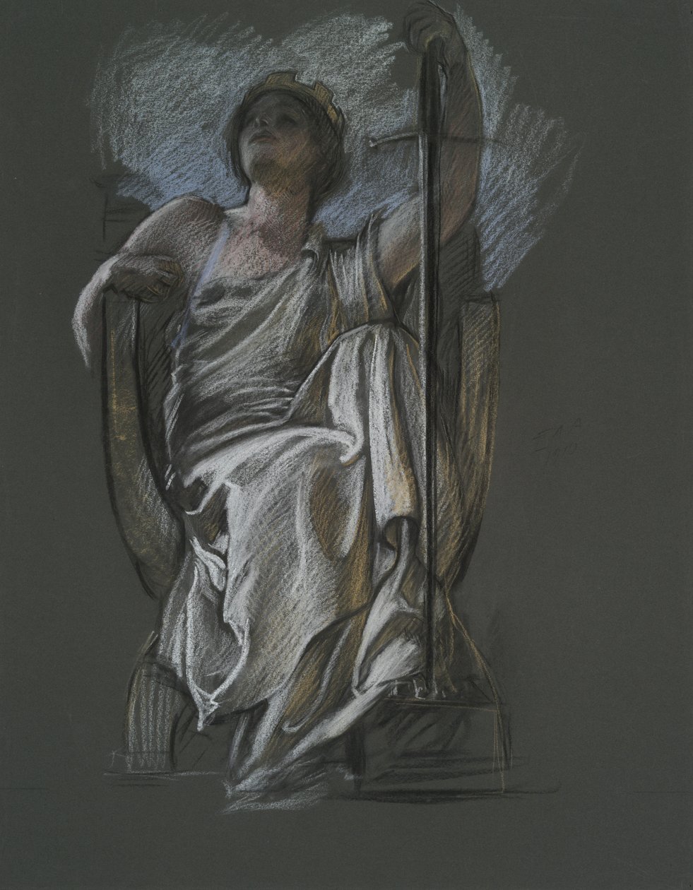 Studie k postavě Génia z Pensylvánie v od Edwin Austin Abbey