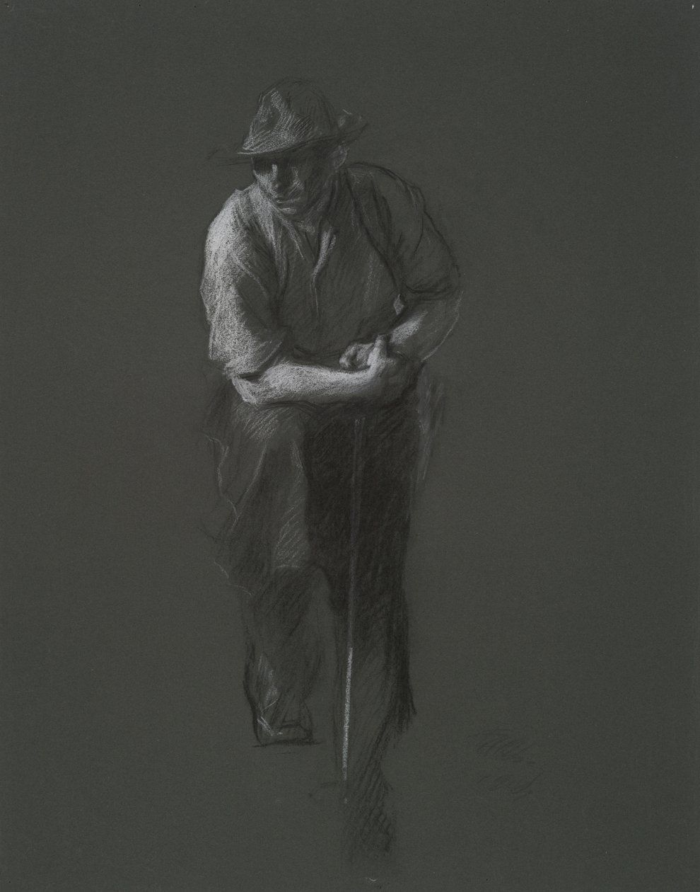 Studie k postavě Dělníka(?), in od Edwin Austin Abbey