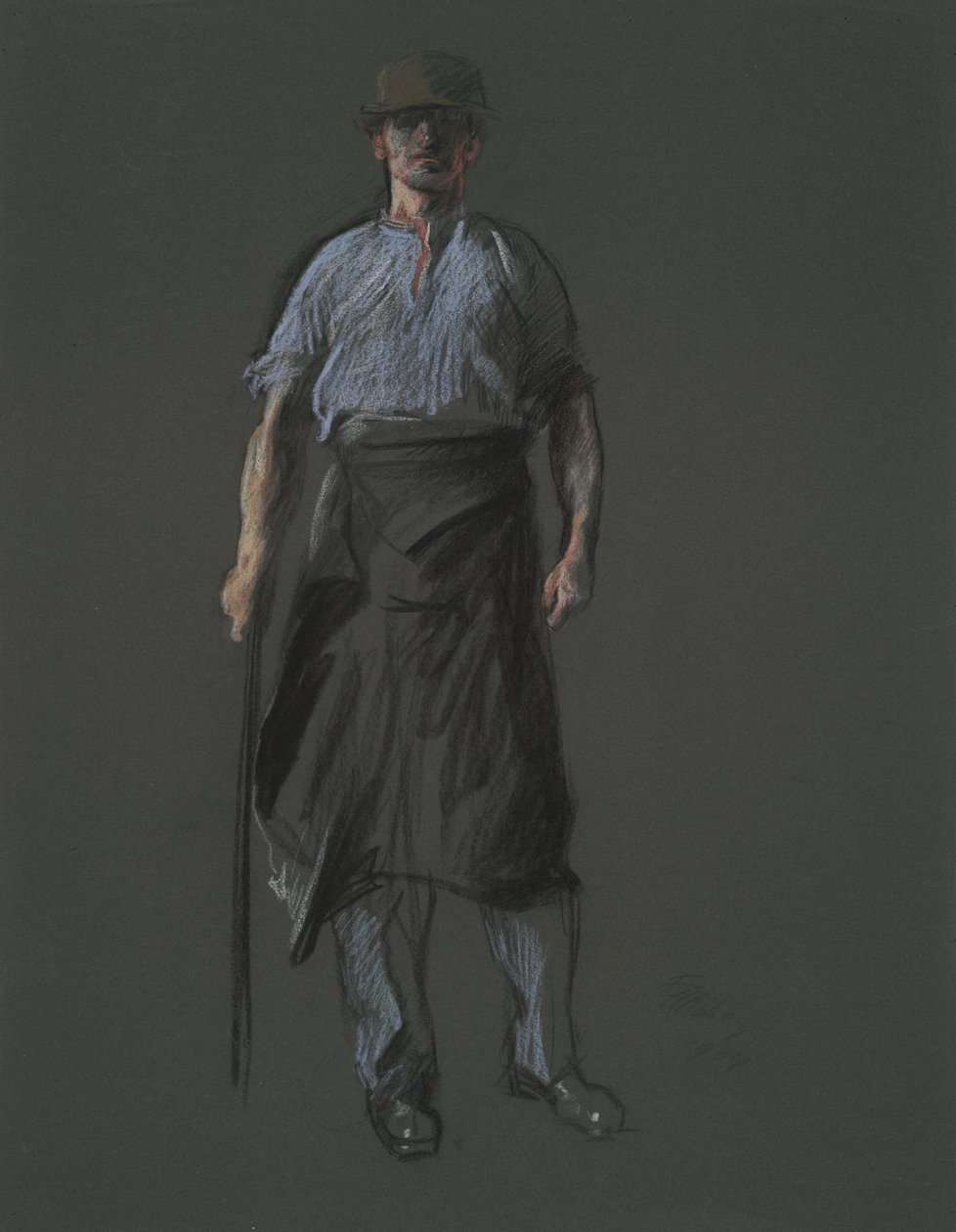 Studie k postavě Dělníka, in od Edwin Austin Abbey