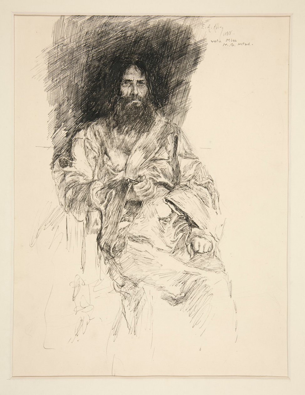 Studie vousatého muže (Shakespeare) od Edwin Austin Abbey
