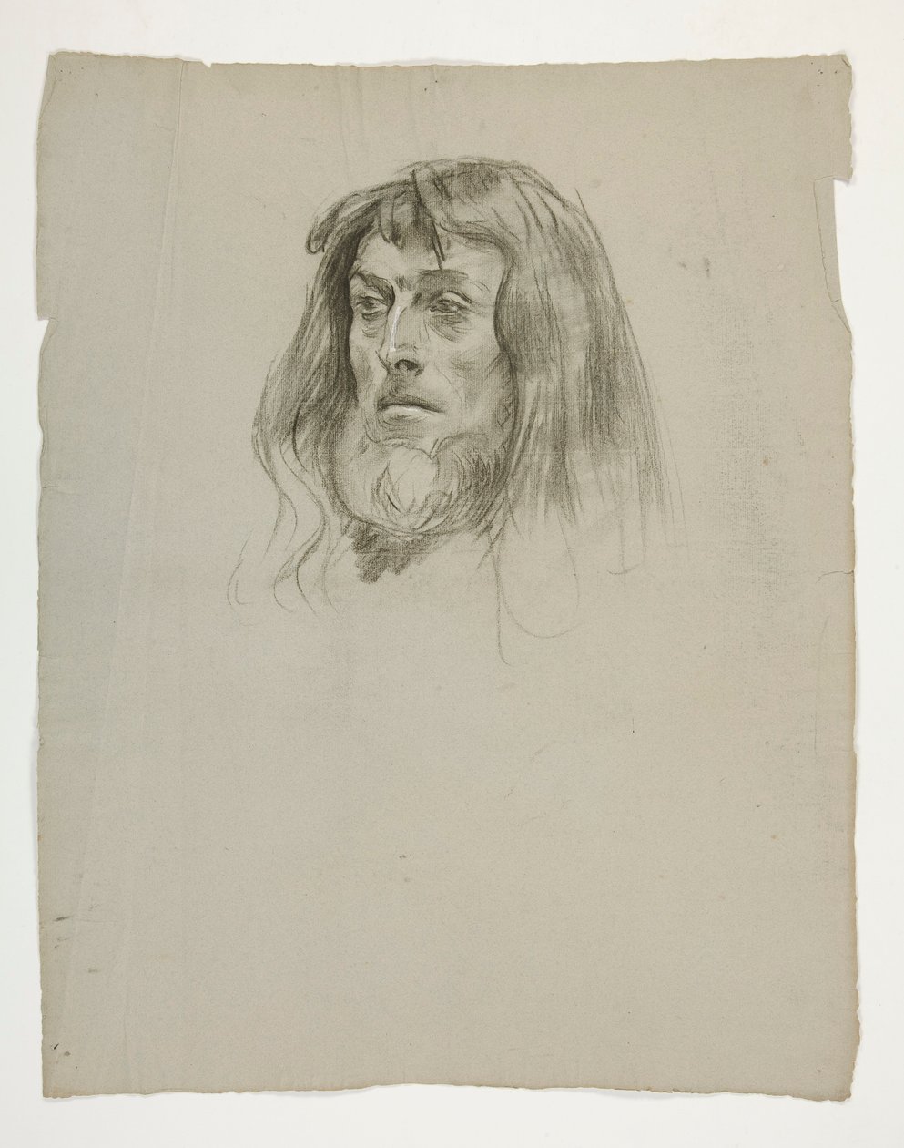 Studie hlavy pro krále Artuše od Edwin Austin Abbey
