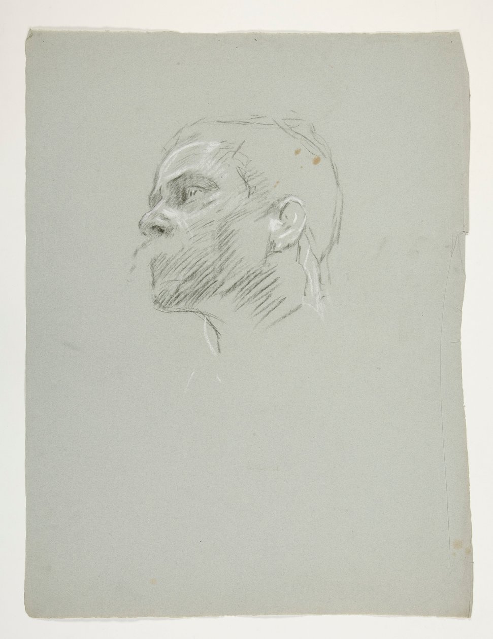 Studie hlavy pro krále Artuše od Edwin Austin Abbey