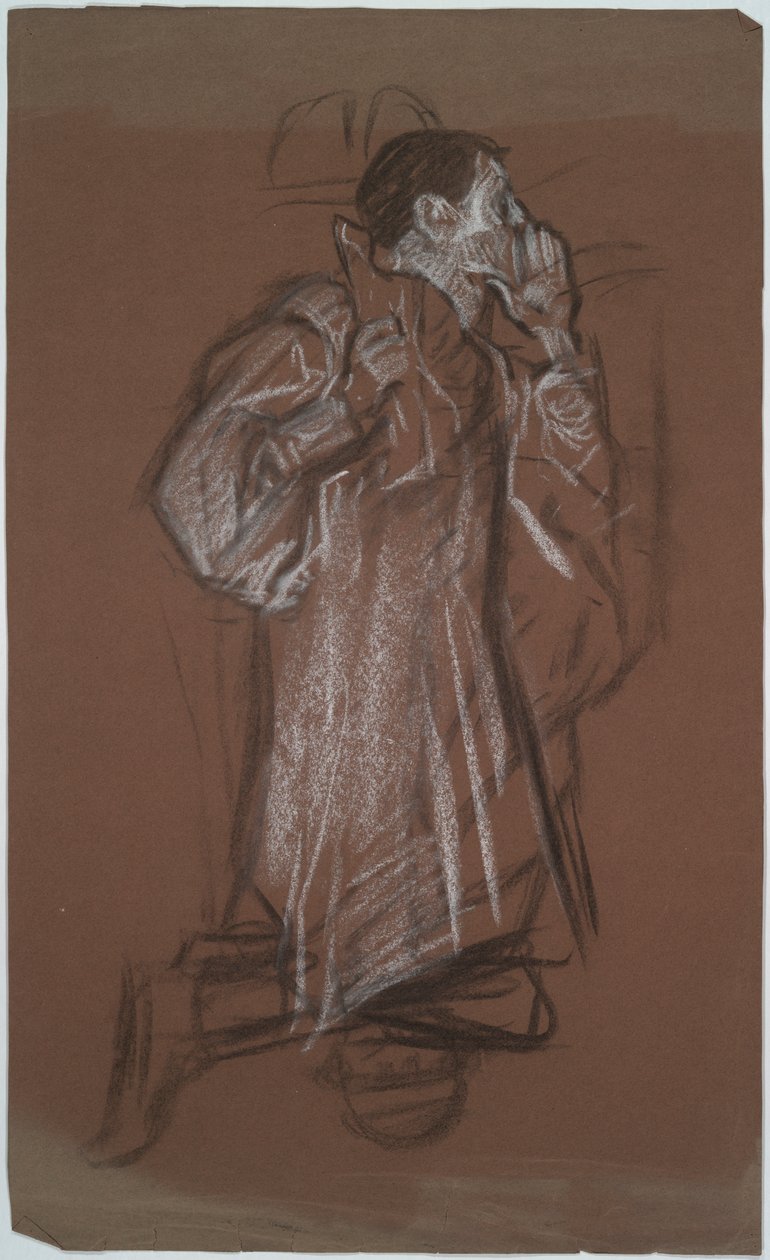 Studie klečícího muže, možná pro Svět bez od Edwin Austin Abbey