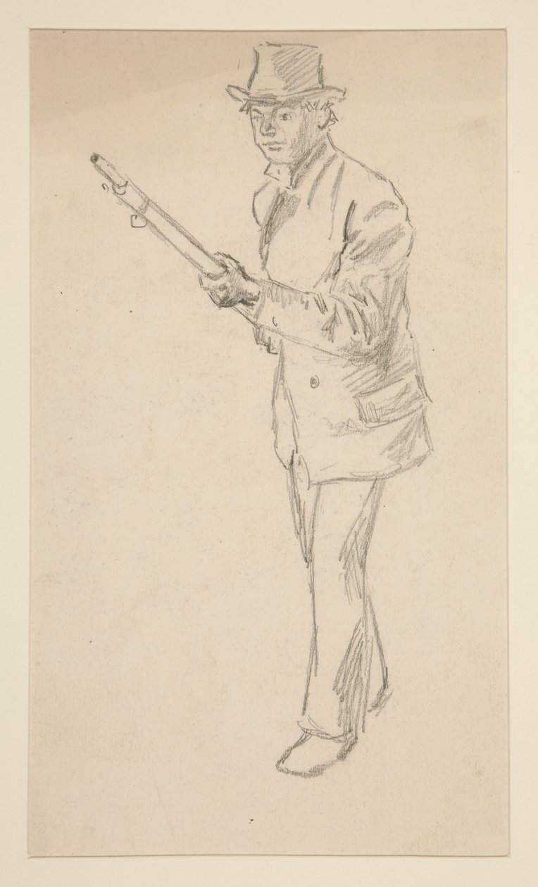 Studie muže s brokovnicí od Edwin Austin Abbey