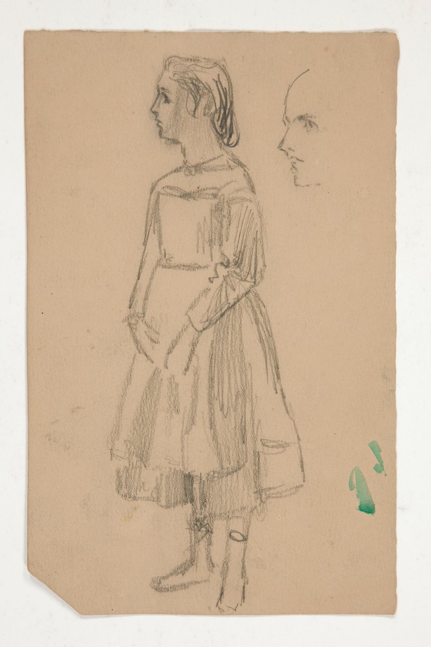 Studie mladé dívky v pinafore od Edwin Austin Abbey