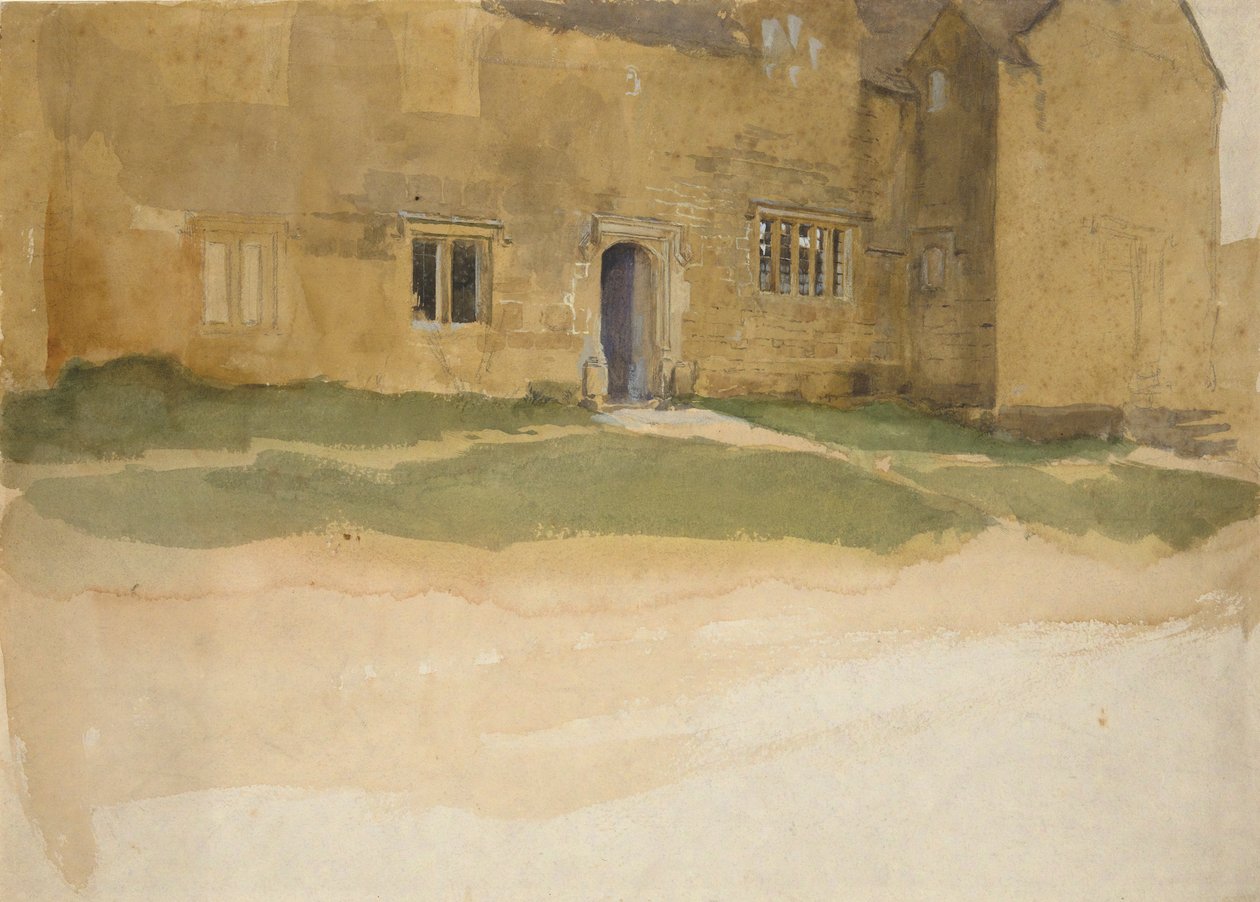 Studie anglického středověkého domu od Edwin Austin Abbey