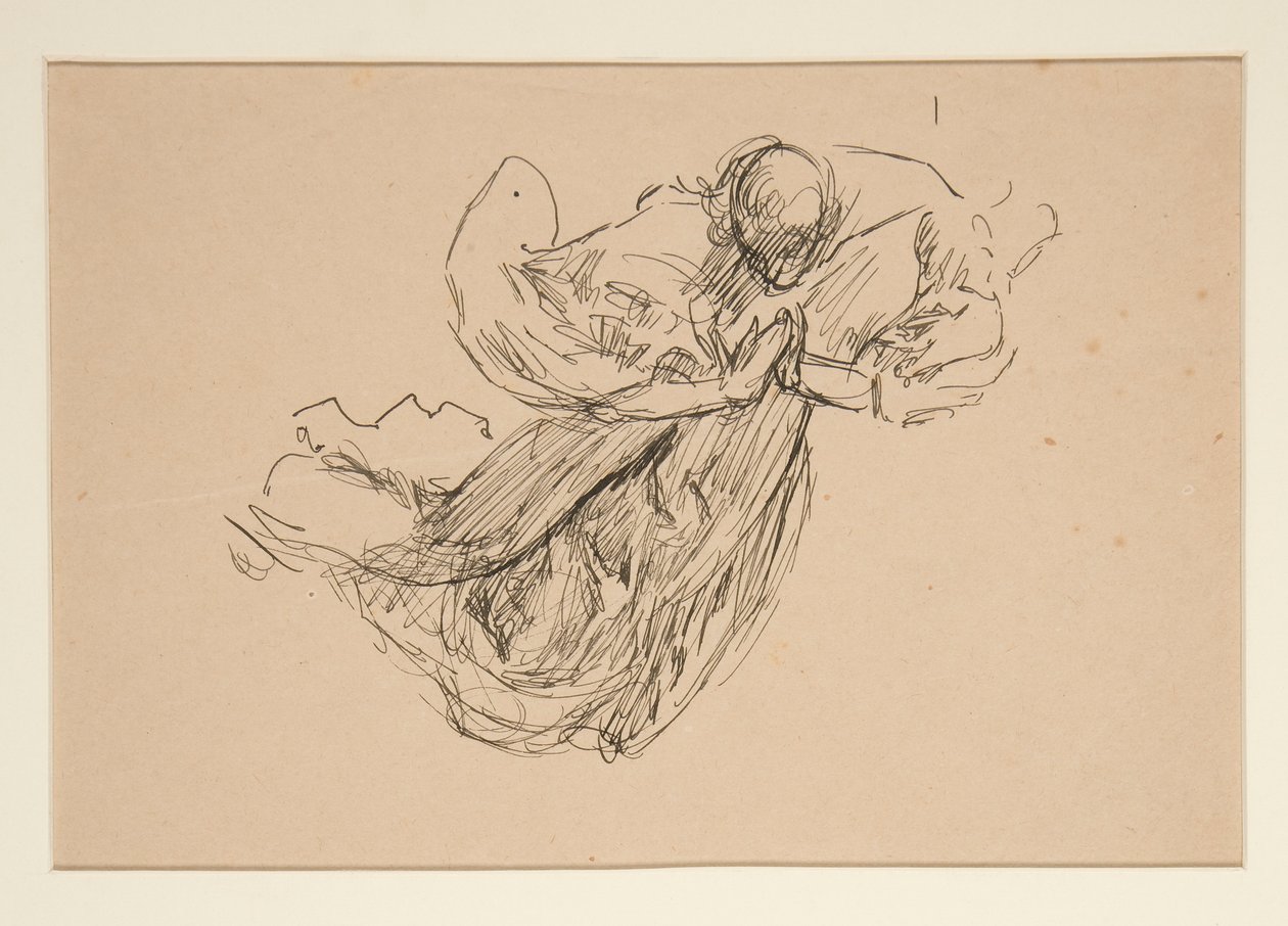 Studie anděla (pro barevné sklo? pro strop?) od Edwin Austin Abbey