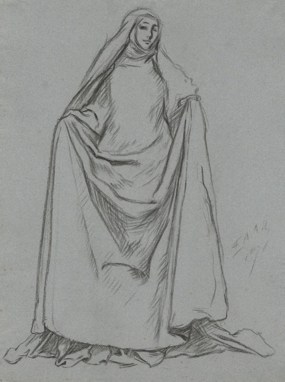 Studie ženské postavy (verze: mužská postava) od Edwin Austin Abbey
