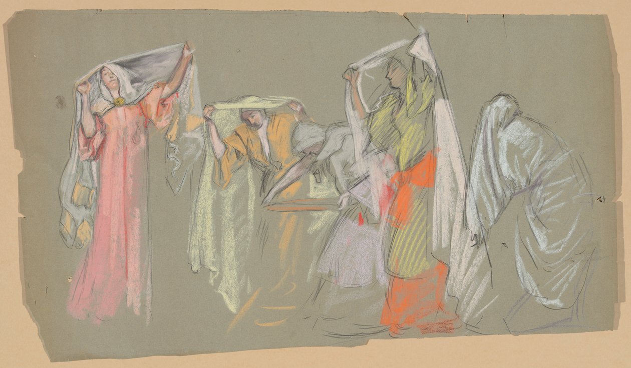 Studium zajatých ctností, pro od Edwin Austin Abbey