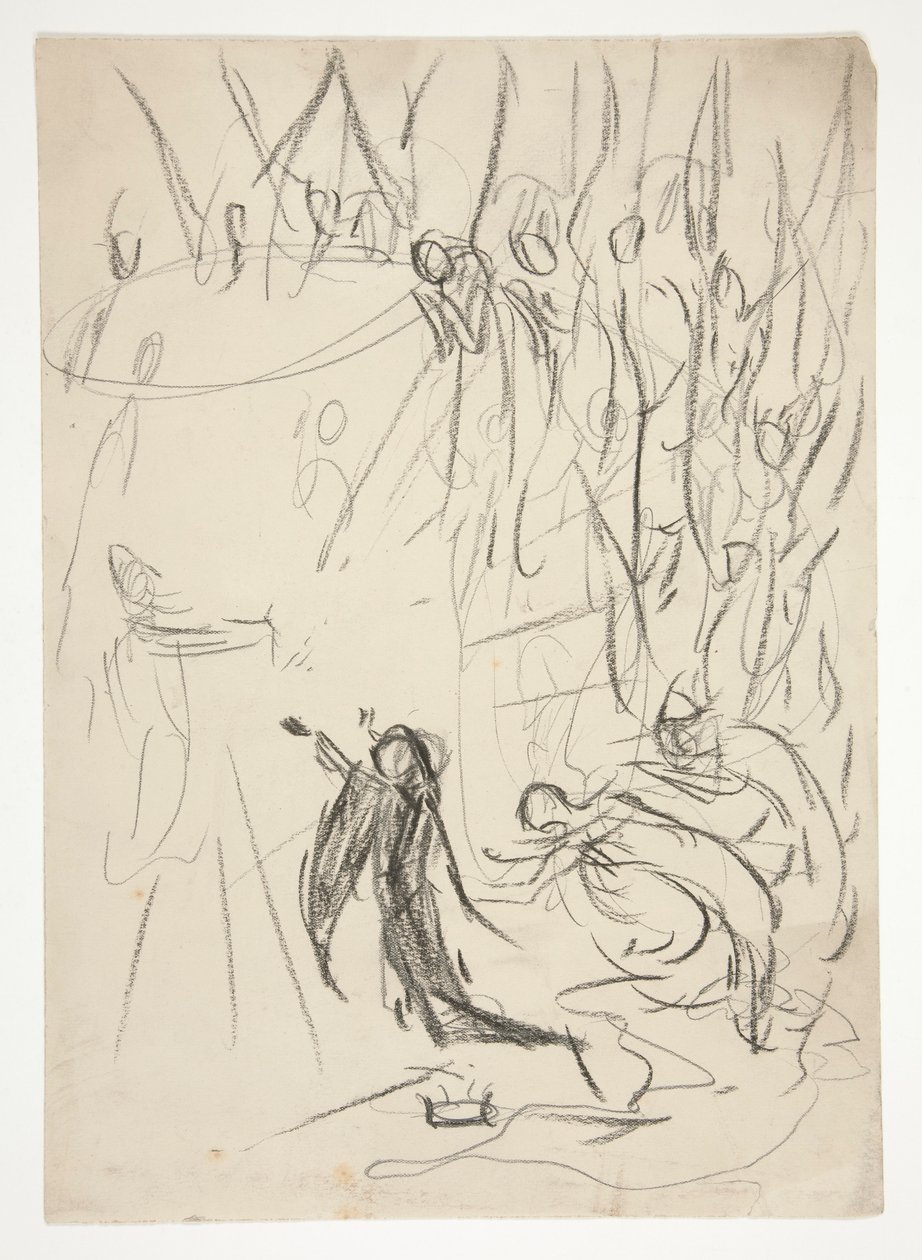 The Achievement of the Grail, studie k The Quest of the Holy Grail (série patnácti obrazů pro Boston Public Library, dokončena v roce 1901) od Edwin Austin Abbey