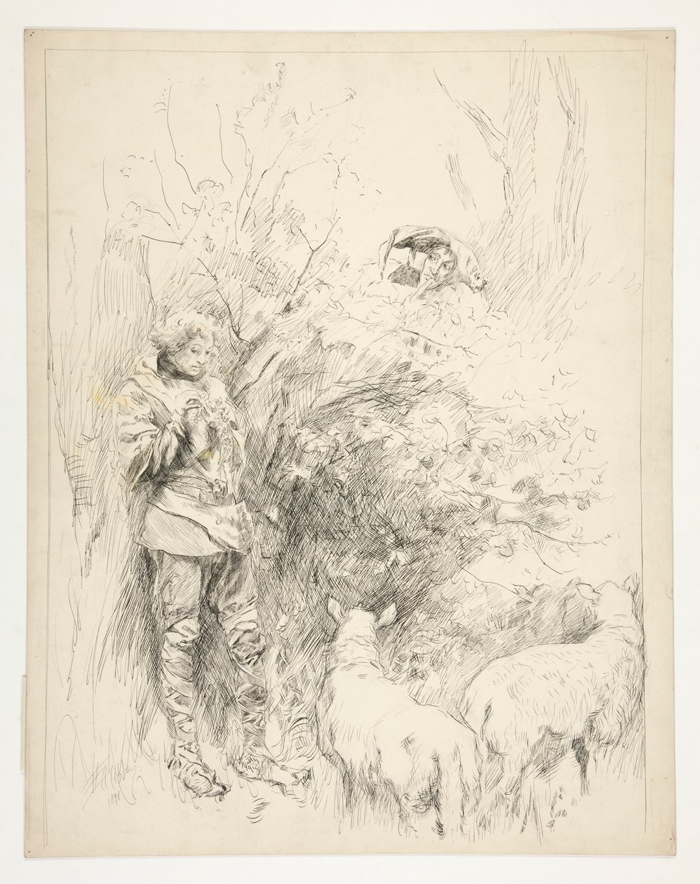 Píseň narcisů. Pastýř a blázen od Edwin Austin Abbey