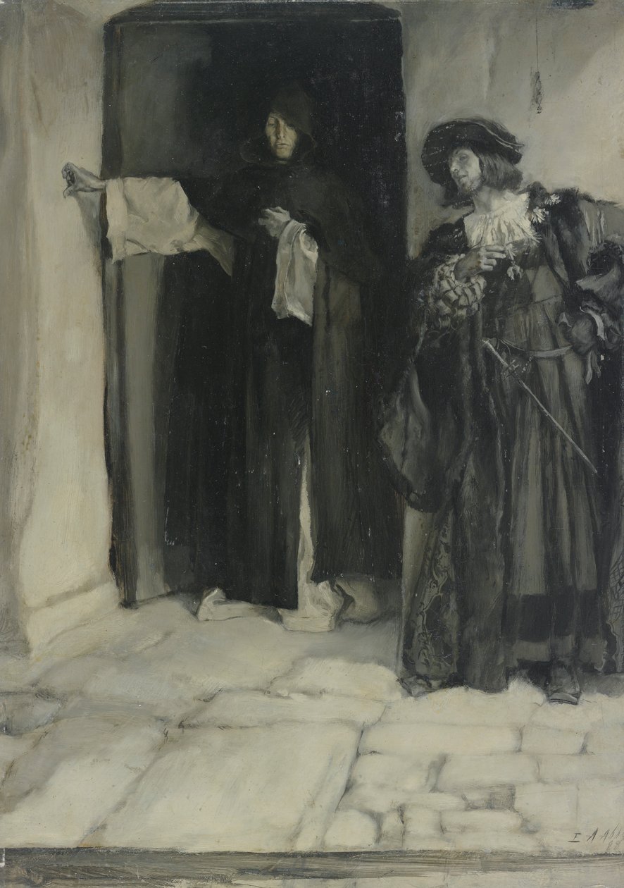 Vévoda a mnich Thomas, z Measure for Measure, Act I, Scéna iii od Edwin Austin Abbey