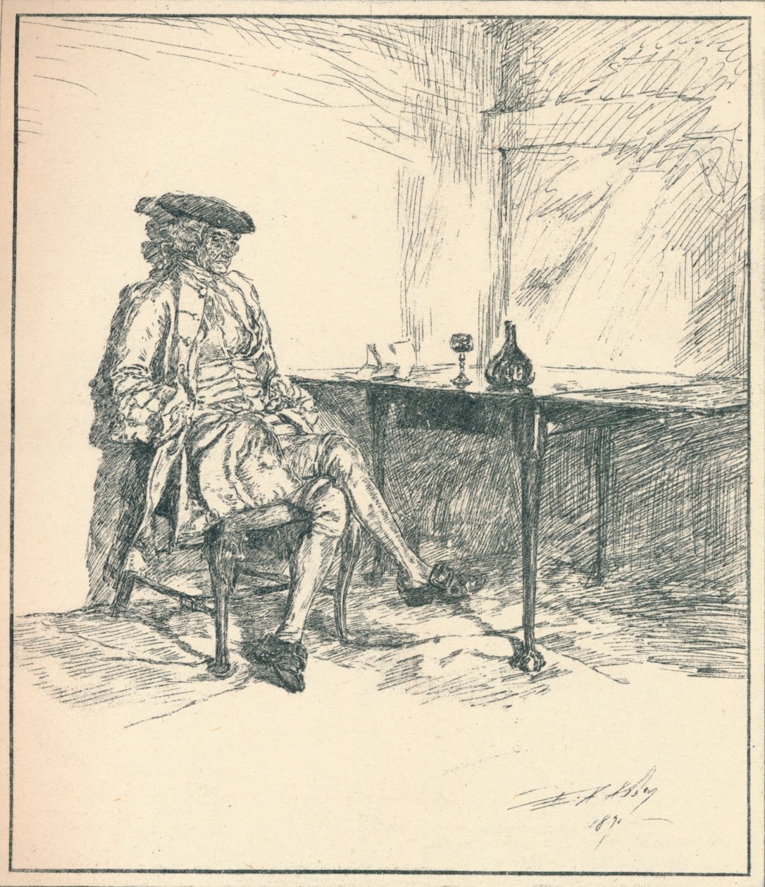 Dopis. Nepublikovaná kresba perem, 1890, 1923 od Edwin Austin Abbey