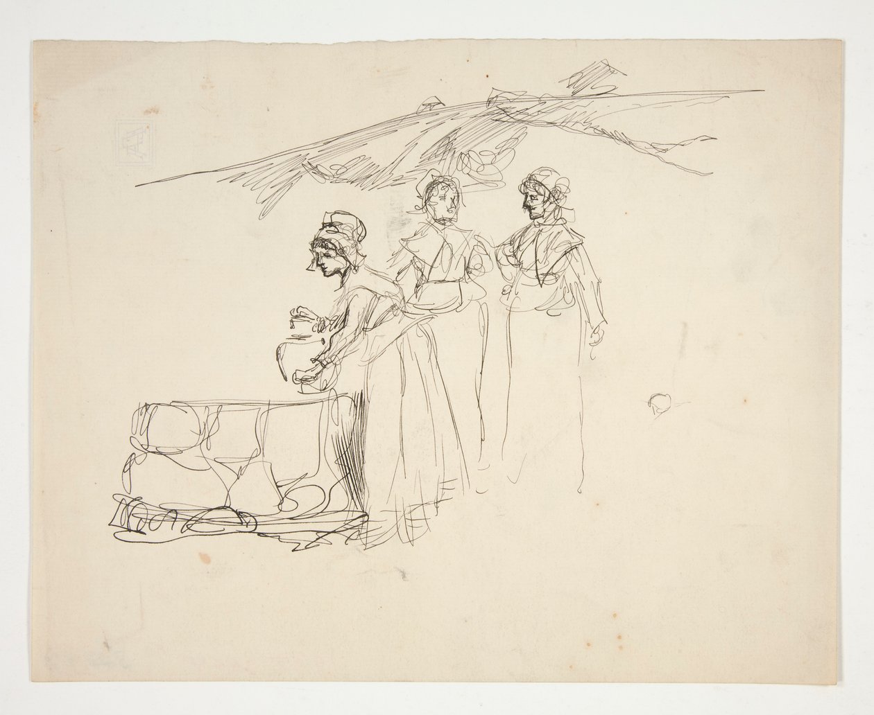 Tři ženy v dobře neidentifikované ilustraci od Edwin Austin Abbey