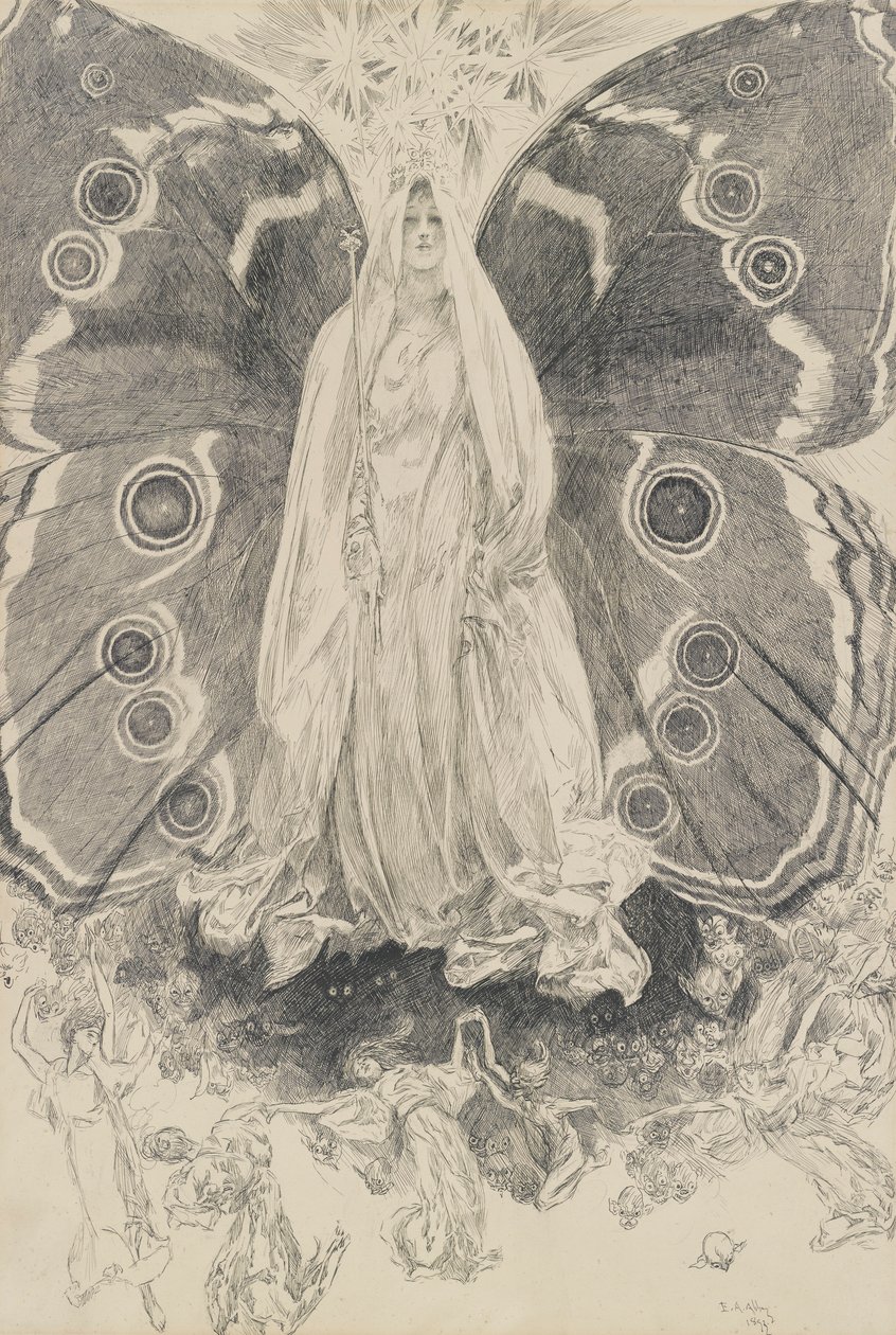 Titania, ilustrace pro dějství II, scéna ii, Svatojánská noc od Edwin Austin Abbey