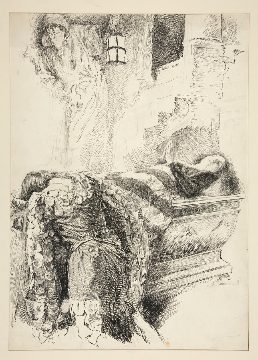 Hrobová scéna - Romeo najde Julii, od Romea a Julie od Edwin Austin Abbey
