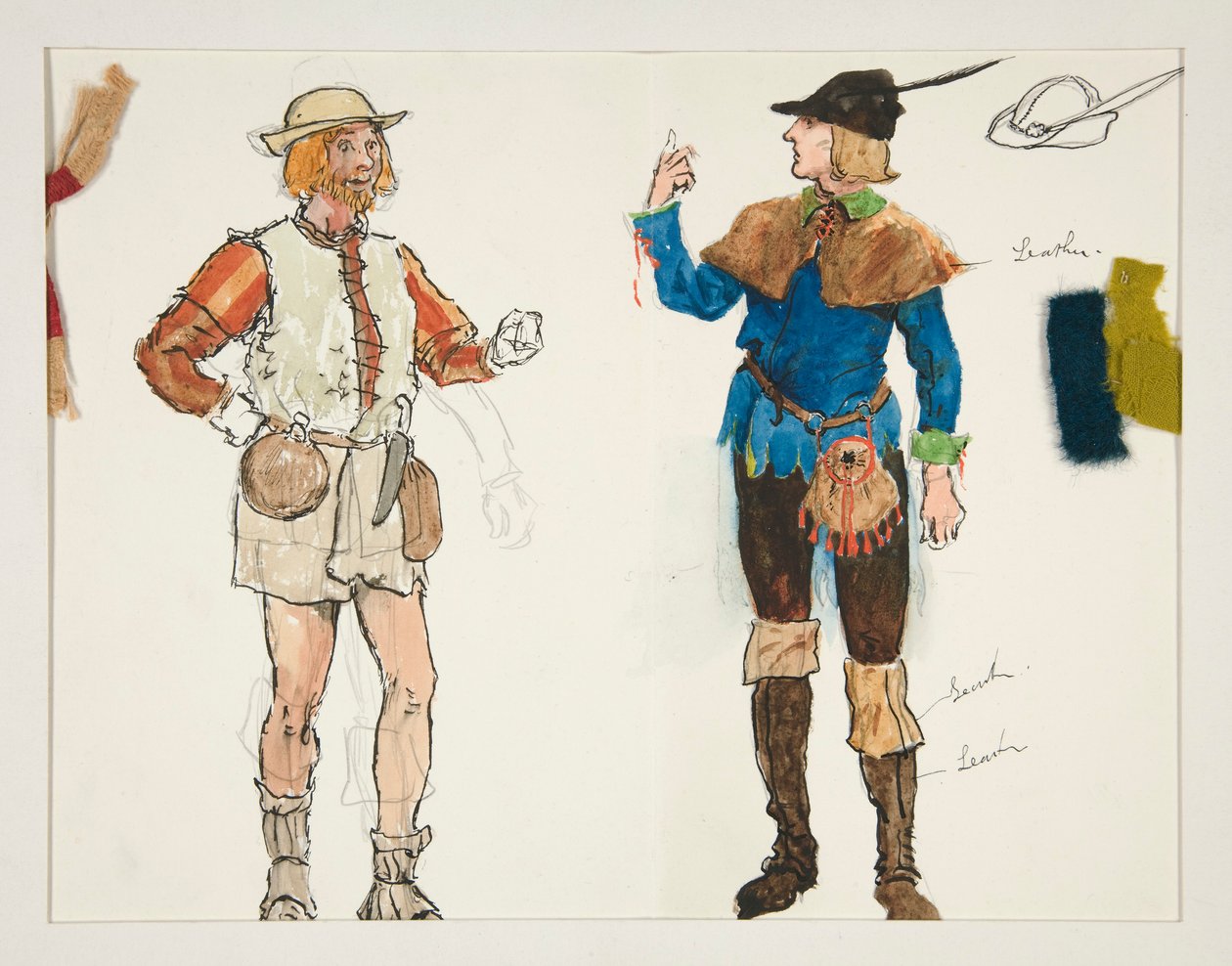 Dva muži, skica kostýmu pro Henryho Irvinga od Edwin Austin Abbey