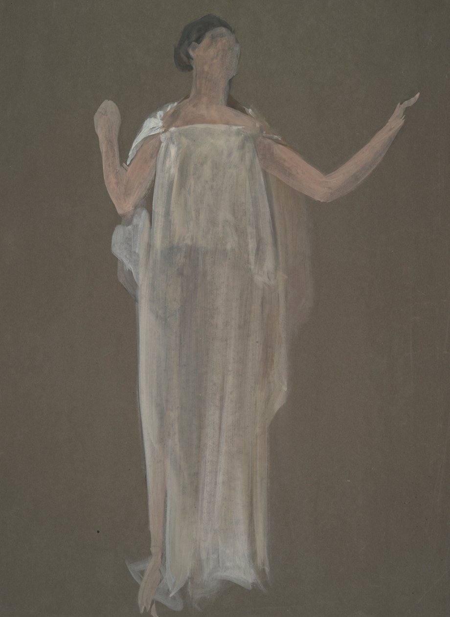 Studie neidentifikovaných postav pro projekt nástěnných maleb v budově státního kapitolu v Pensylvánii, Harrisburg, 1902-1911 od Edwin Austin Abbey