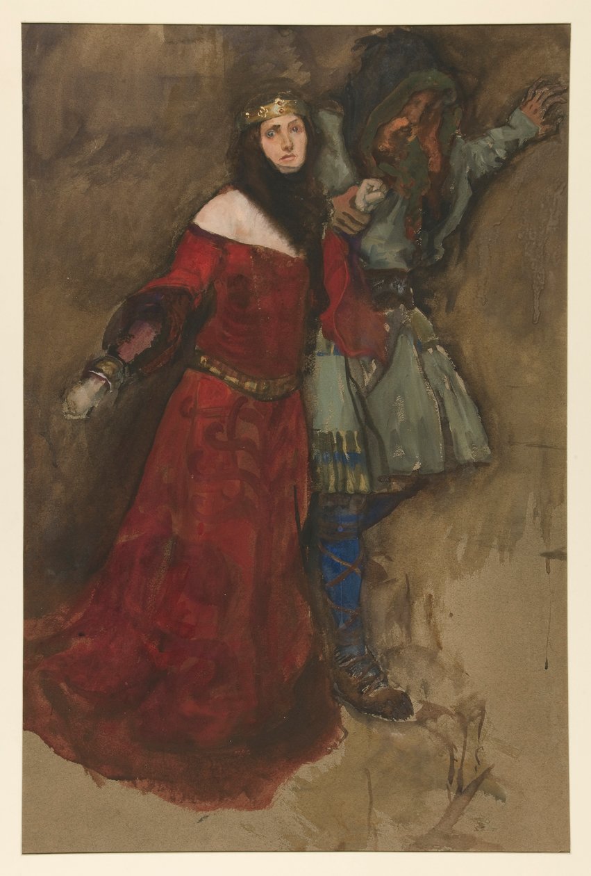 Neidentifikovaná scéna, z Hamleta nebo Macbetha? od Edwin Austin Abbey