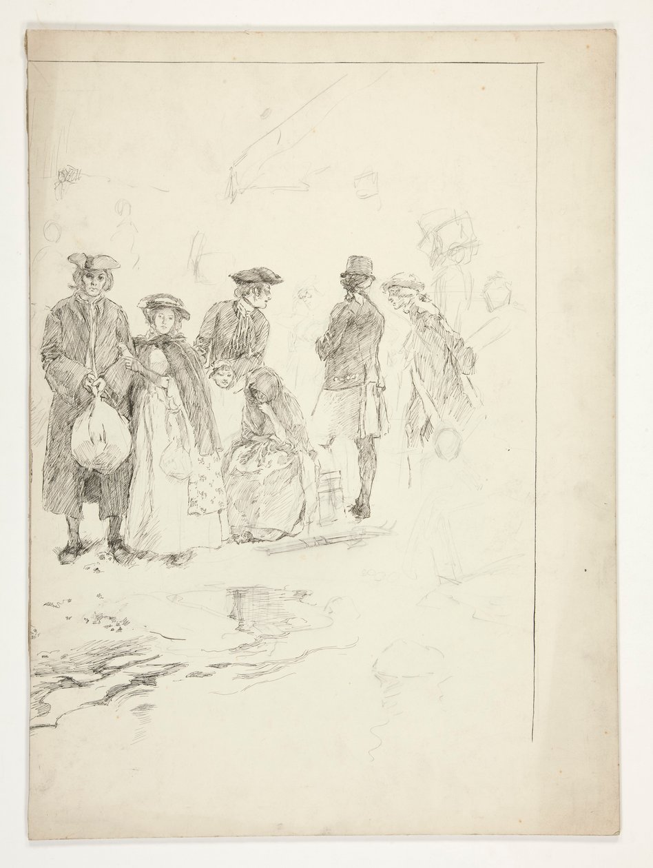 Ilustrace bez názvu k Oliveru Goldsmithovi od Edwin Austin Abbey
