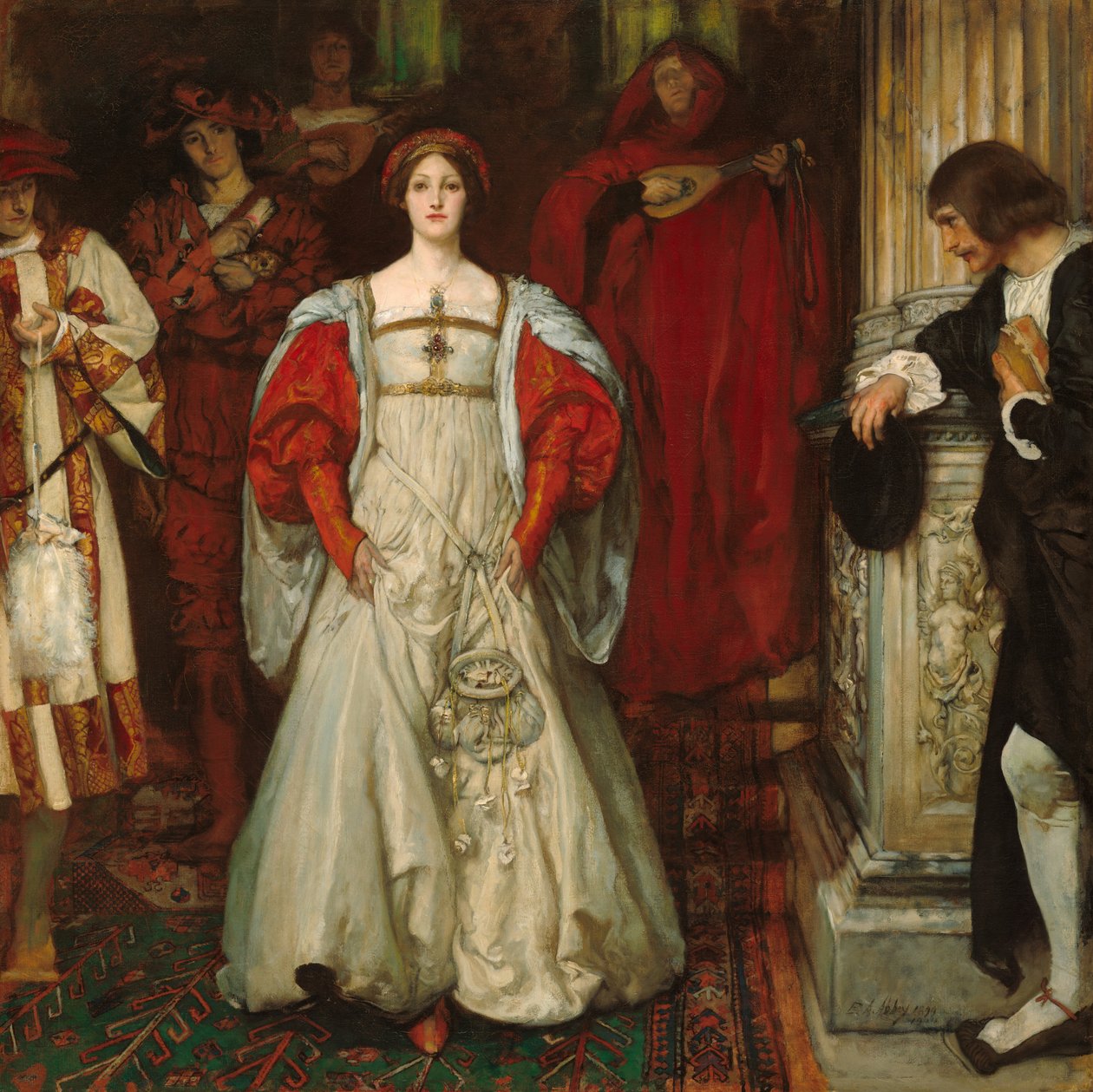 "Kdo je Sylvia? Co je ona, že ji všichni Swains chválí?" od Edwin Austin Abbey