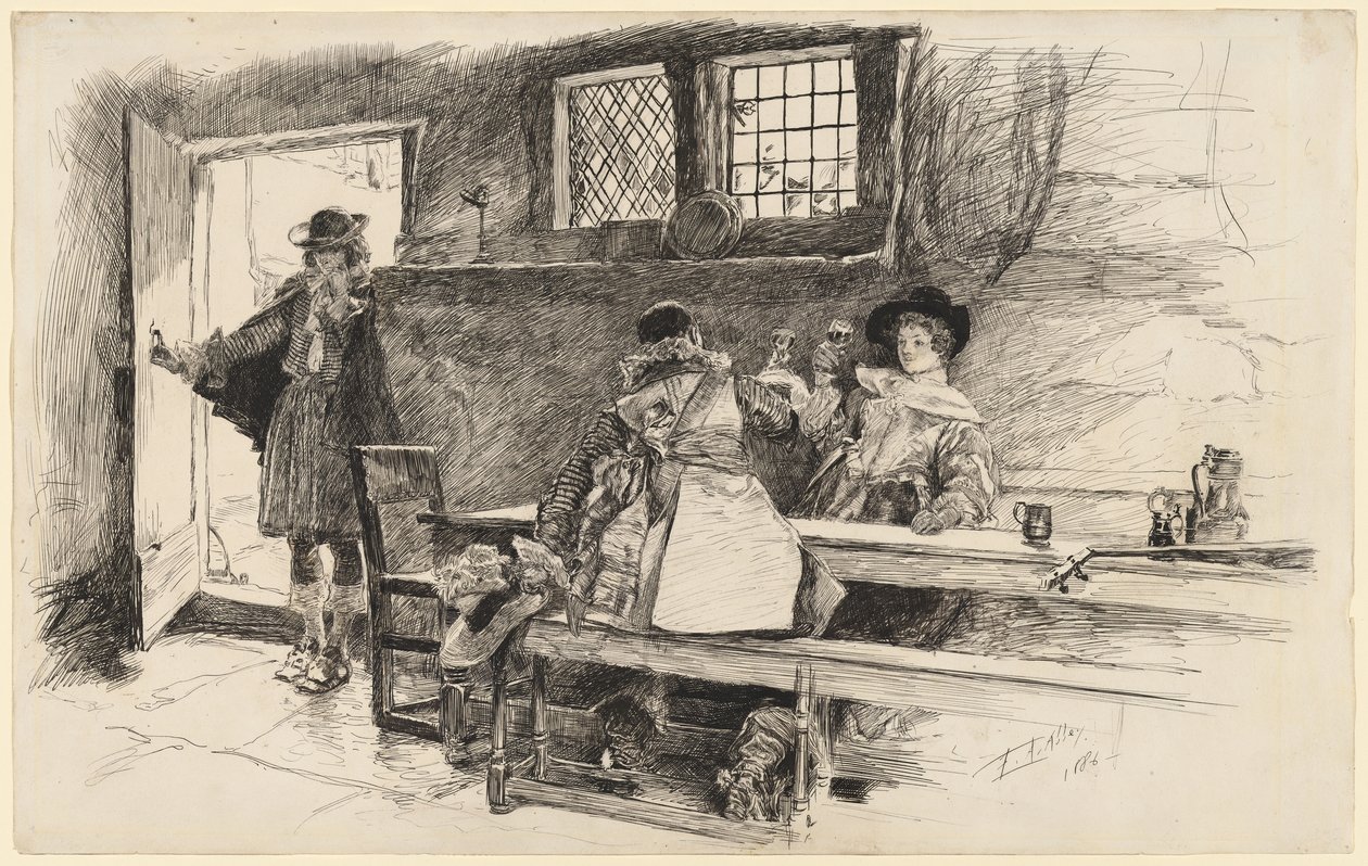 „Will ji přinesl víno“, ilustrace k „Phillada Flouts Me“ od Edwin Austin Abbey