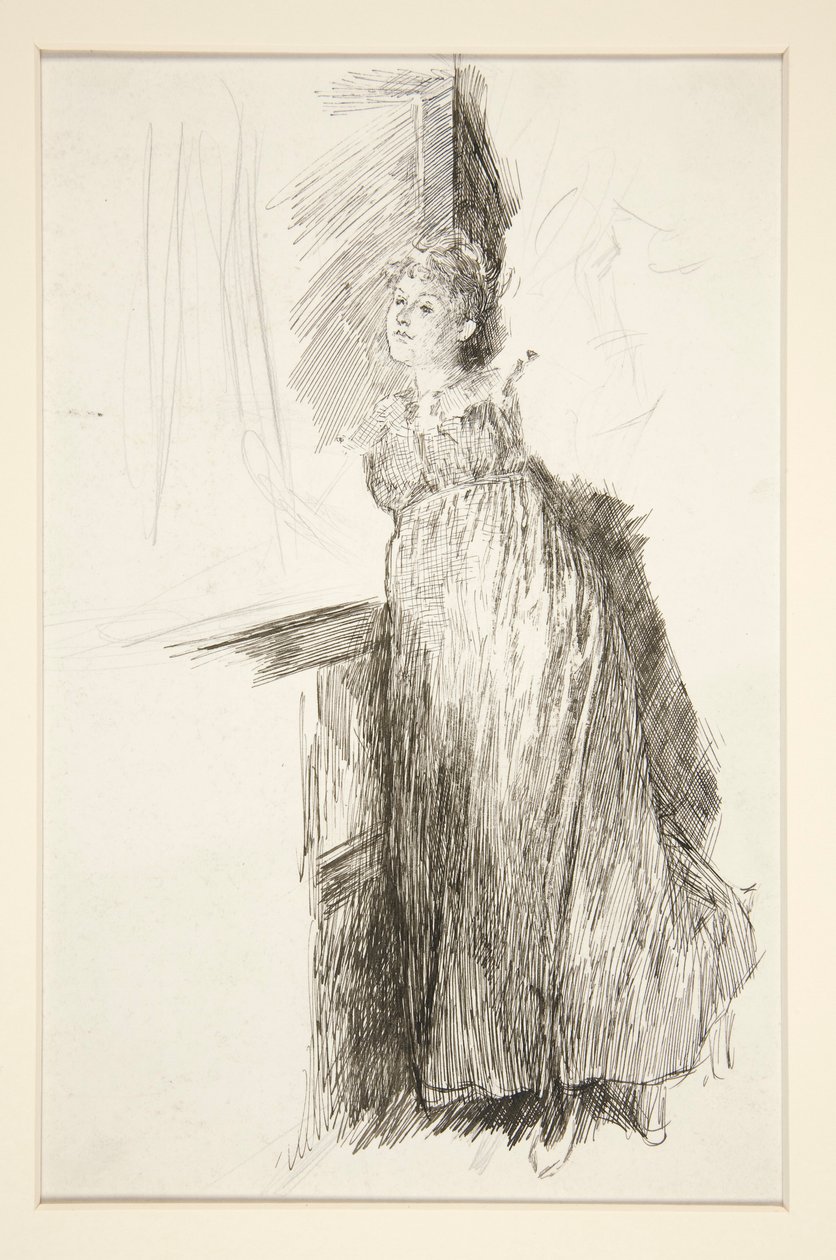 Žena u okna - neidentifikovaný obrázek od Edwin Austin Abbey