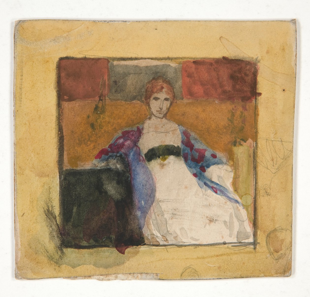 Žena sedící - neidentifikovaný obrázek od Edwin Austin Abbey