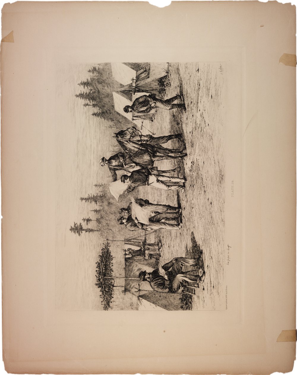 Noviny v táboře, 1876 od Edwin Austin Forbes