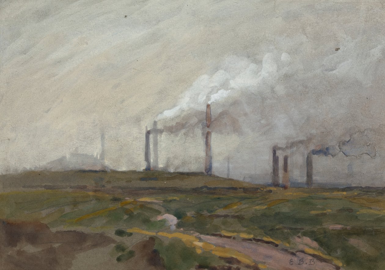 Večerní krajina (akvarel na papíře) od Edwin Butler Bayliss