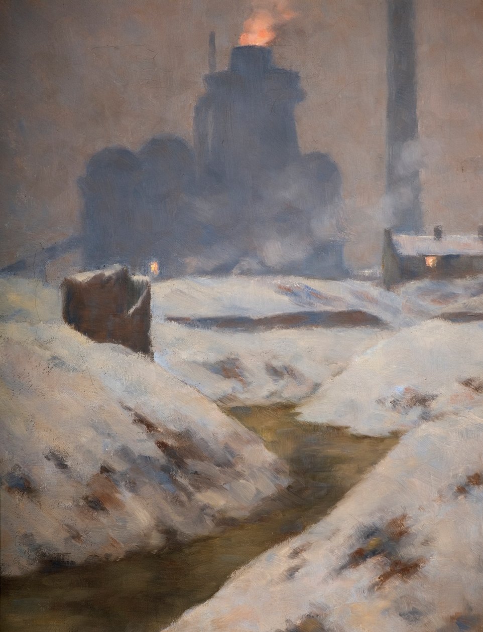 Pec a sníh, Krajina (olej na plátně) od Edwin Butler Bayliss