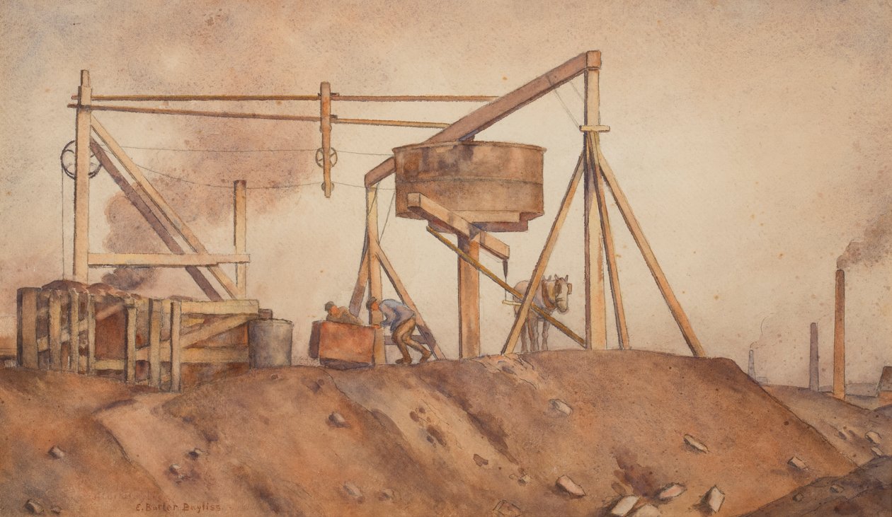 V Gin Pit (akvarel na papíře) od Edwin Butler Bayliss